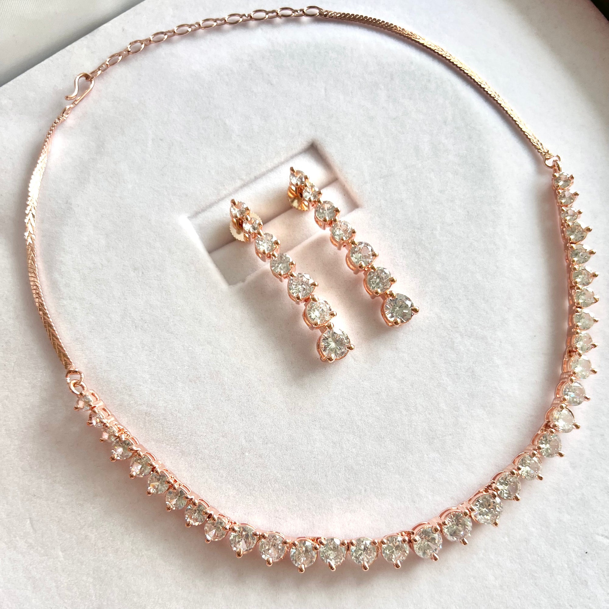 Rose Gold American Diamond Set | Ready-to-ship