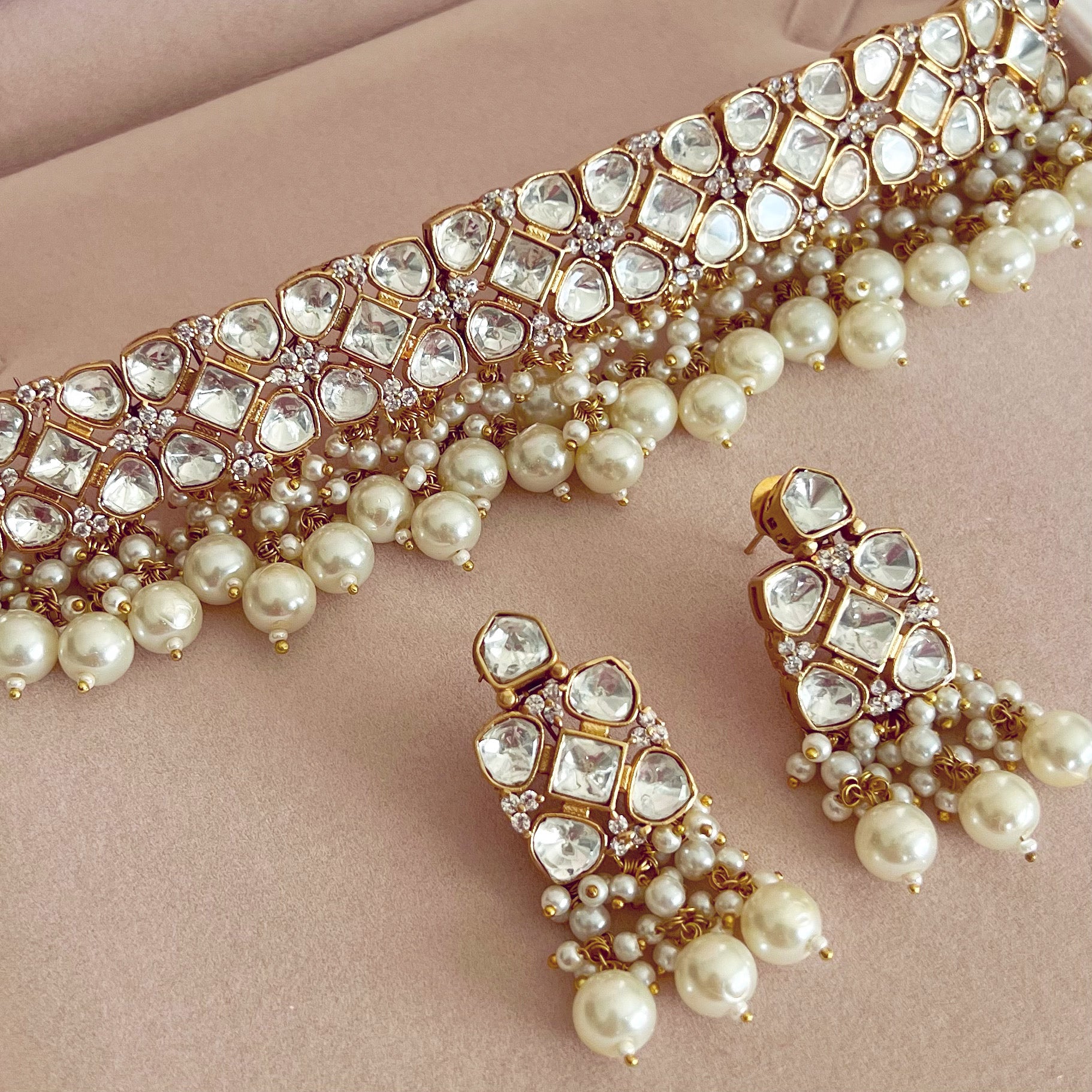 White Pearl Set | Pachi Kundan | Pre-order