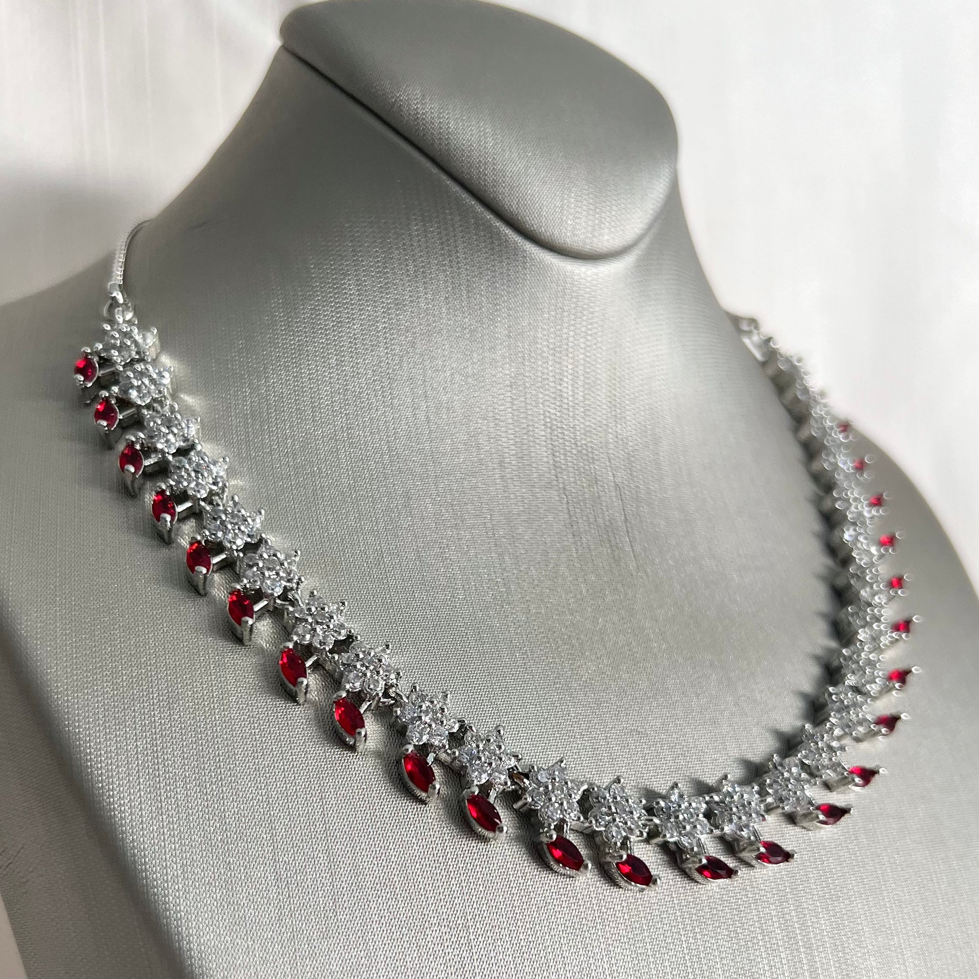 Ruby American Diamond Set | Ready-to-ship
