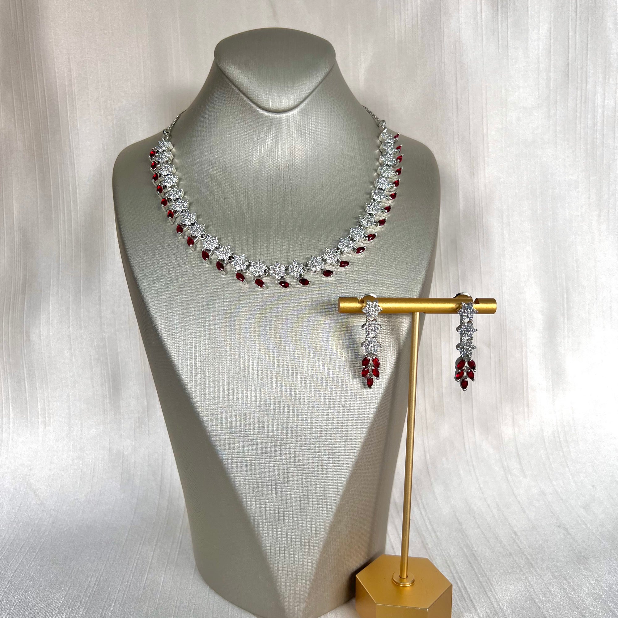 Ruby American Diamond Set | Ready-to-ship