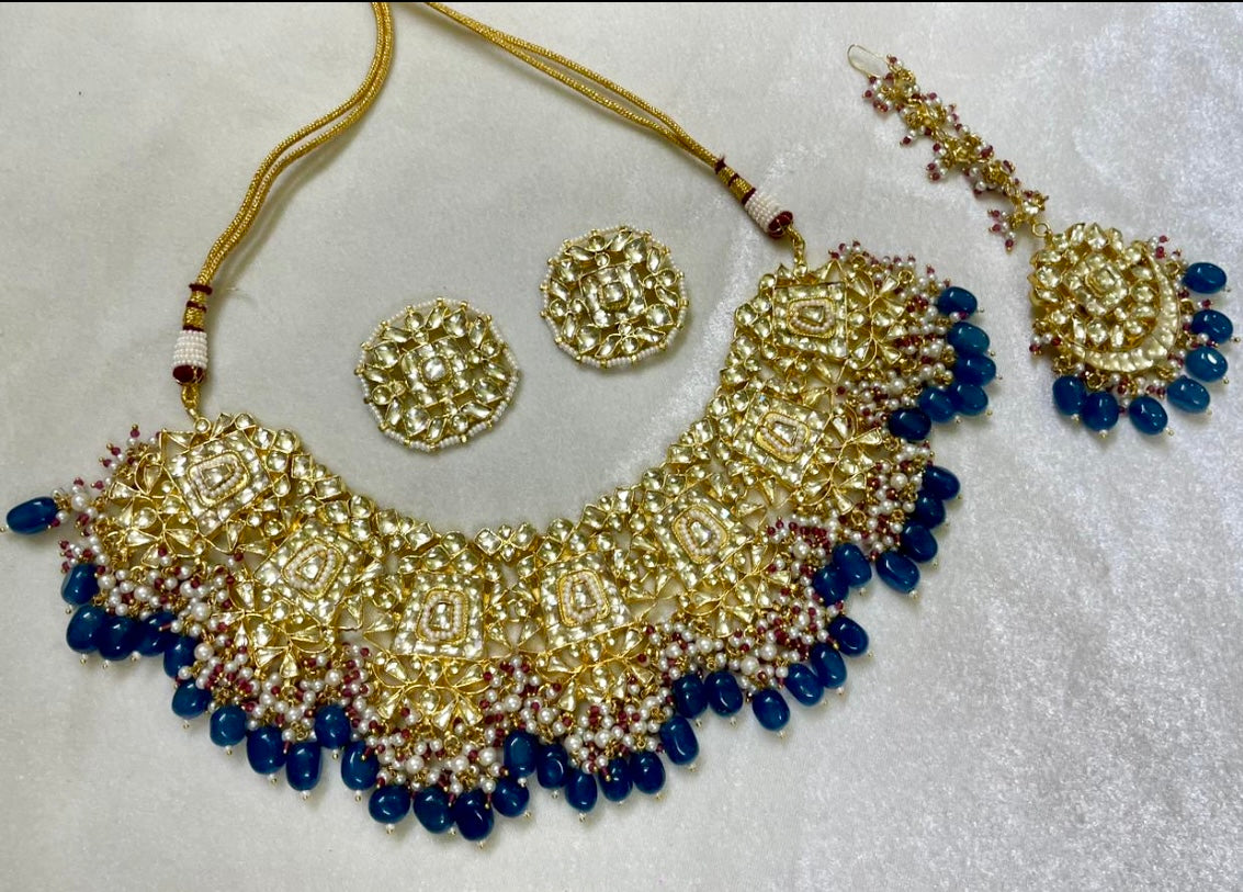 Blue Kundan Set | Pre-order