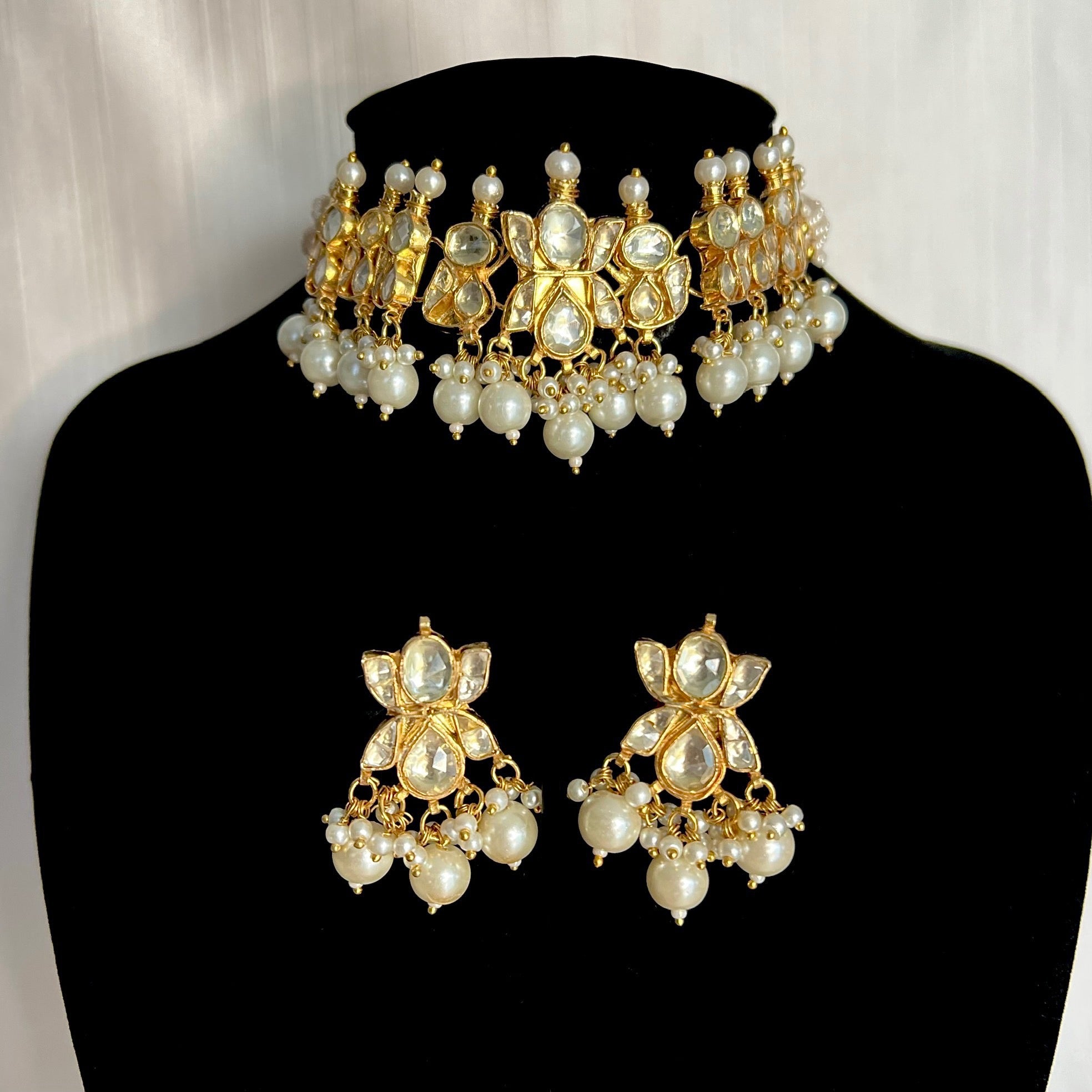 Madrid Pearl Set - Pachi Kundan | Ready-to-ship