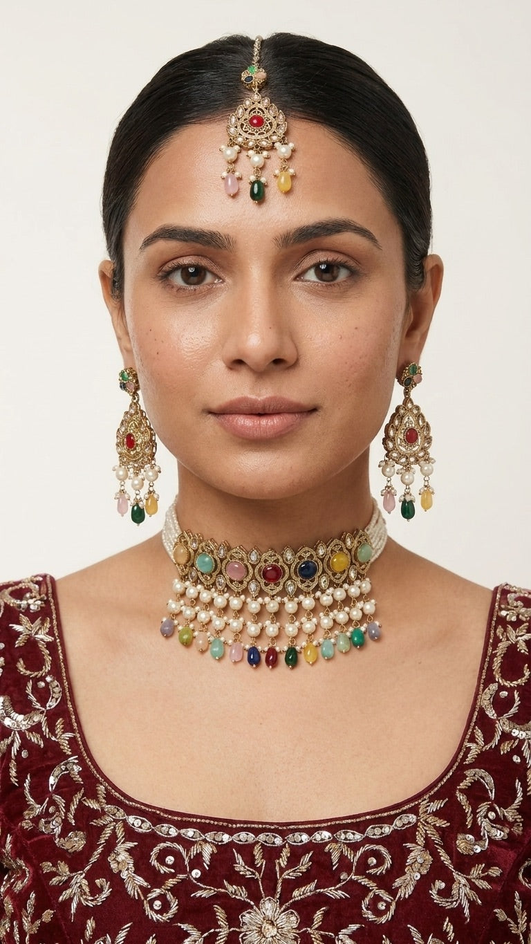 Zinnia Multi-Color Choker Set | Ready-to-ship