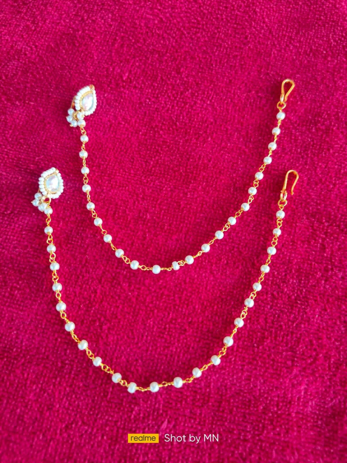 22k Gold - plated Pachi Kundan Nose - ring (Naath) | Made - on - order - Touch Of Elegance