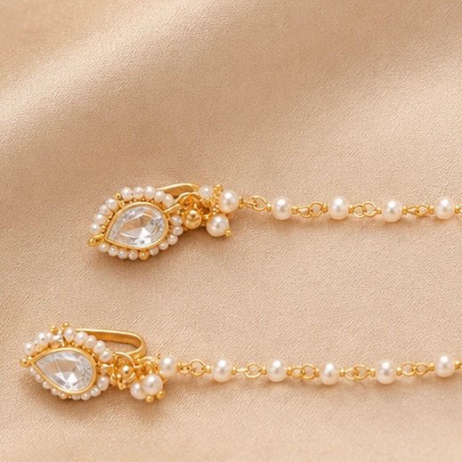 22k Gold - plated Pachi Kundan Nose - ring (Naath) | Made - on - order - Touch Of Elegance