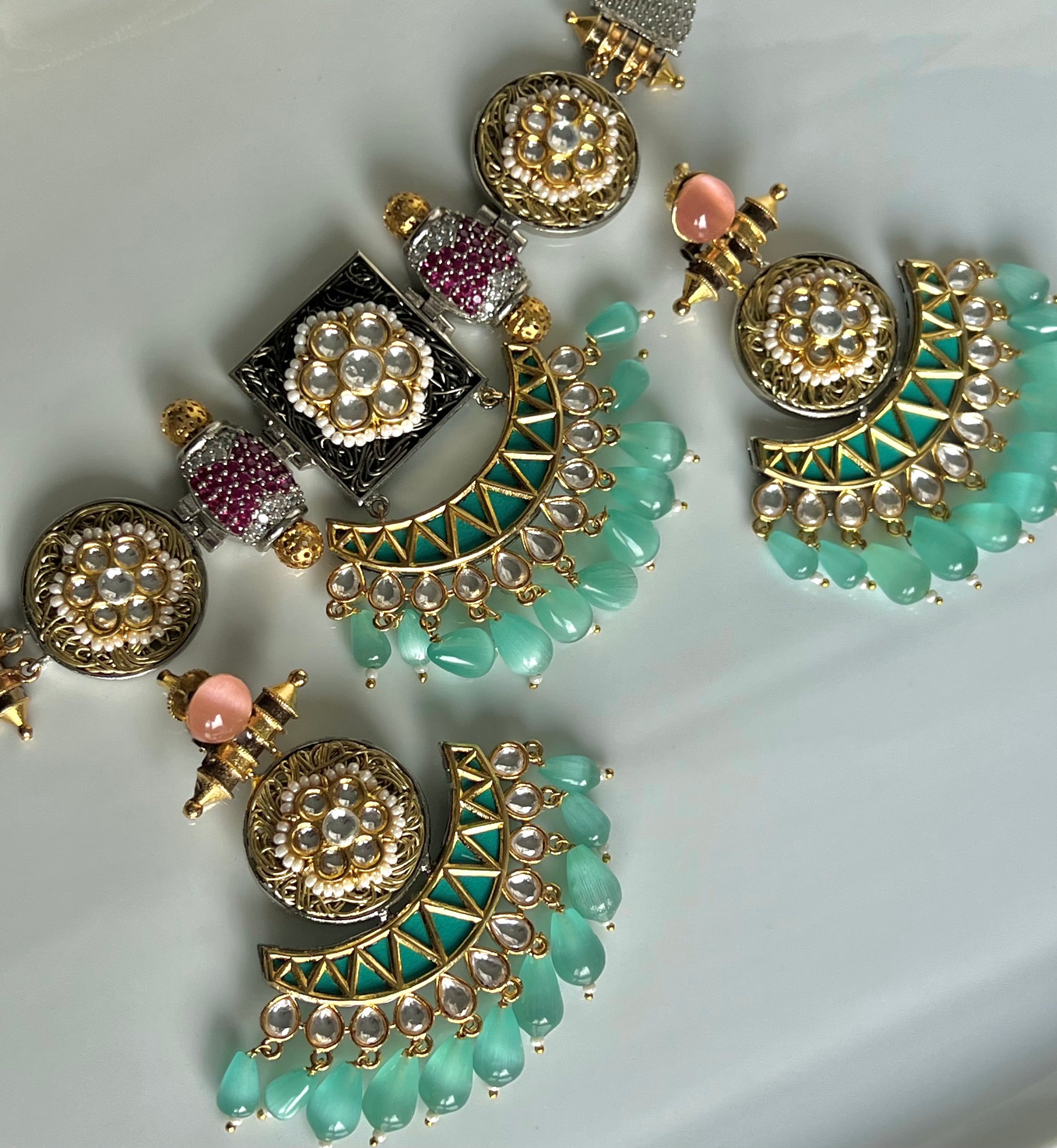 Kundan Teal Set | Ready-to-ship
