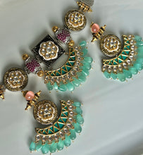 Load image into Gallery viewer, Kundan Teal Set | Ready-to-ship
