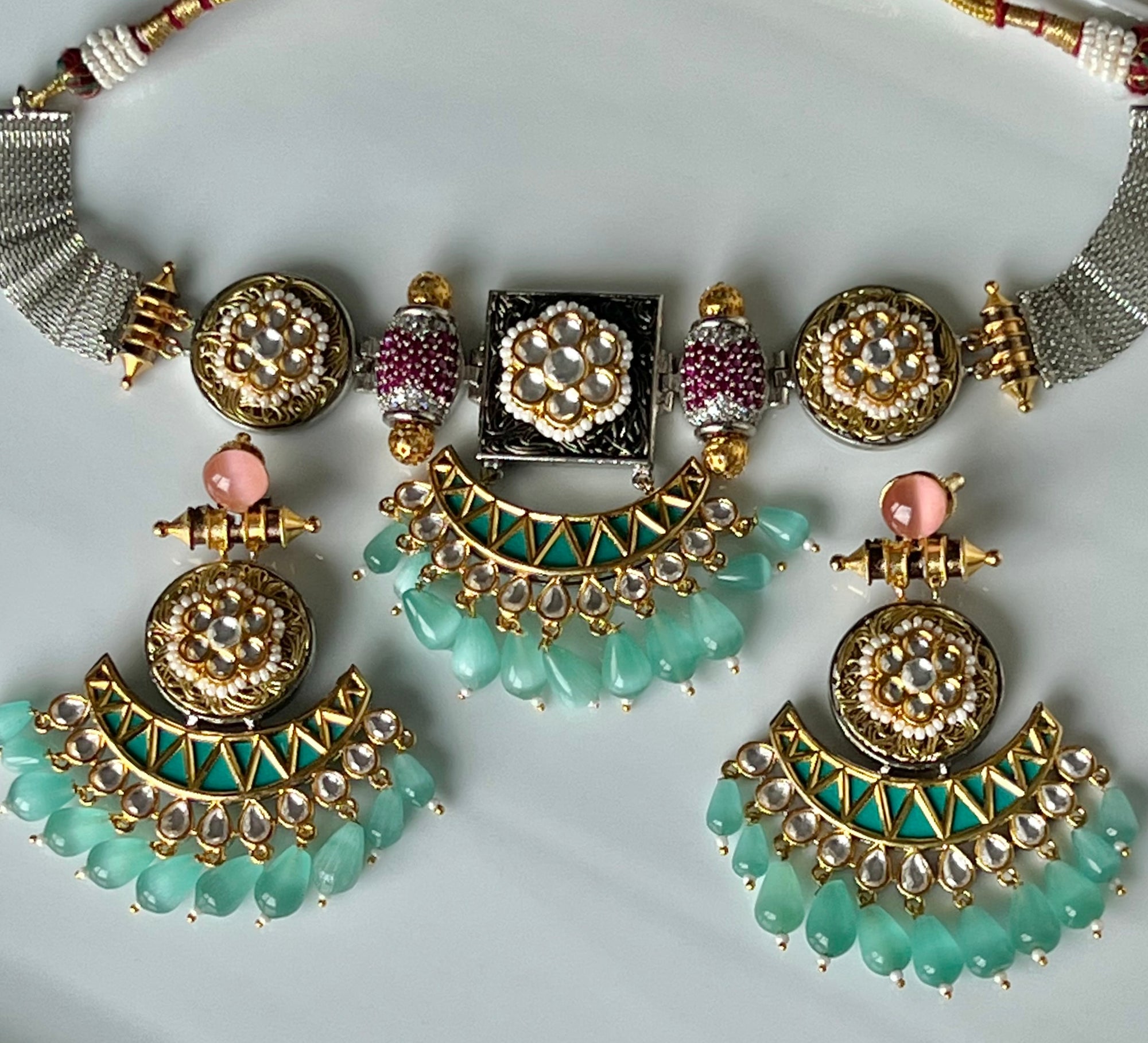 Kundan Teal Set | Ready-to-ship