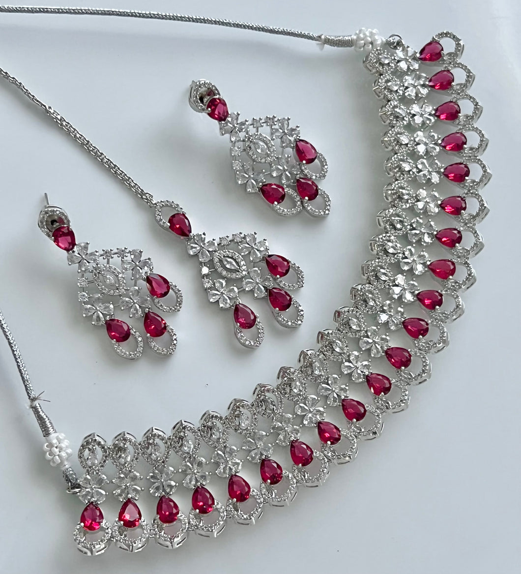 Ruby American Diamond Set | Ready-to-ship