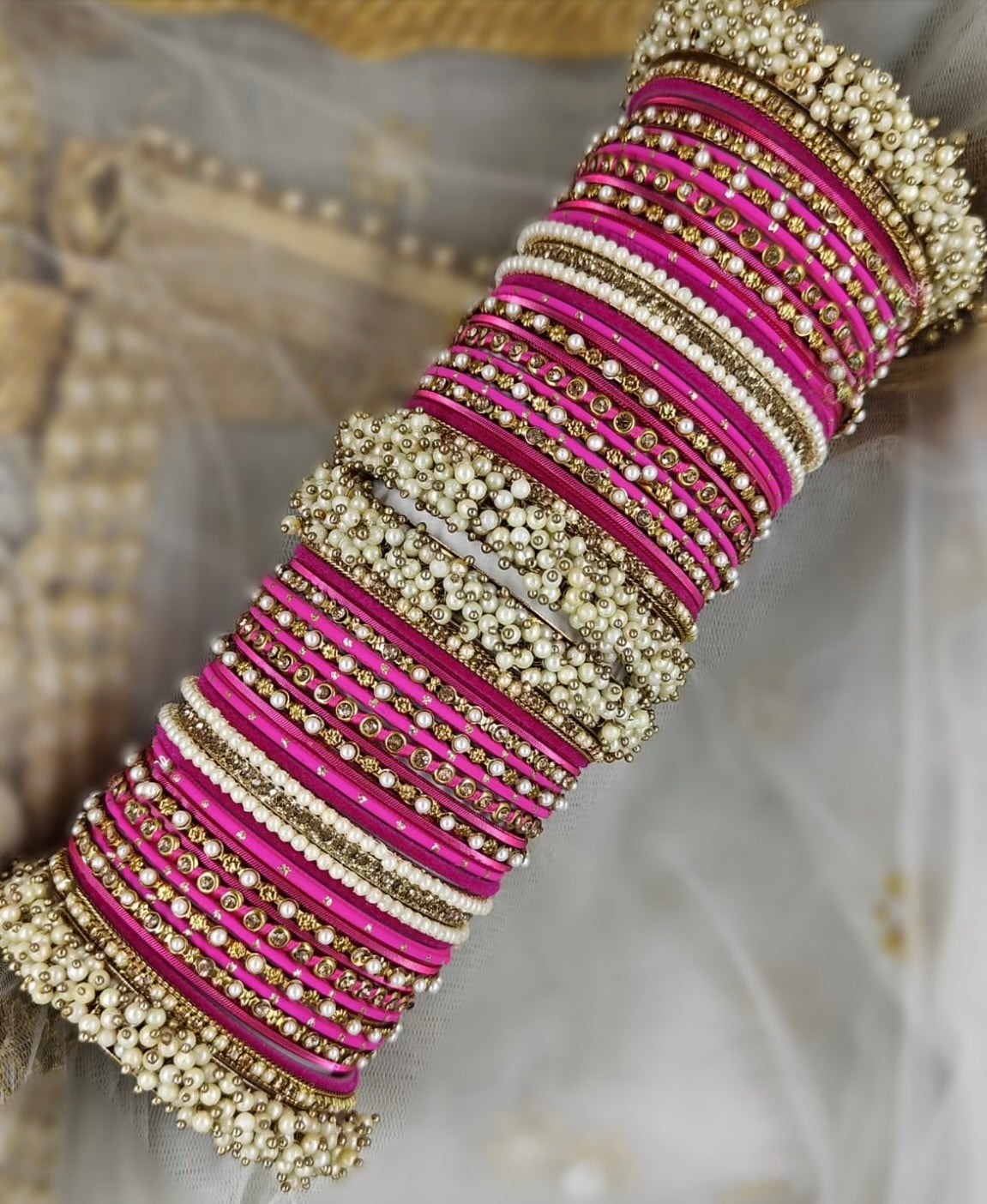 Pink & Gold Bangle set | Ready-to-ship