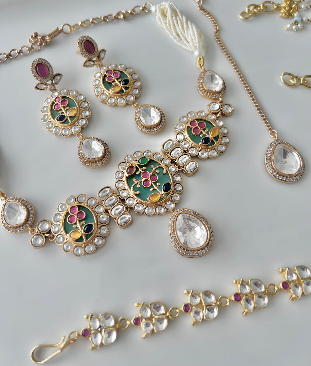 Multicolor Uncut Polki Set | Made-to-Order