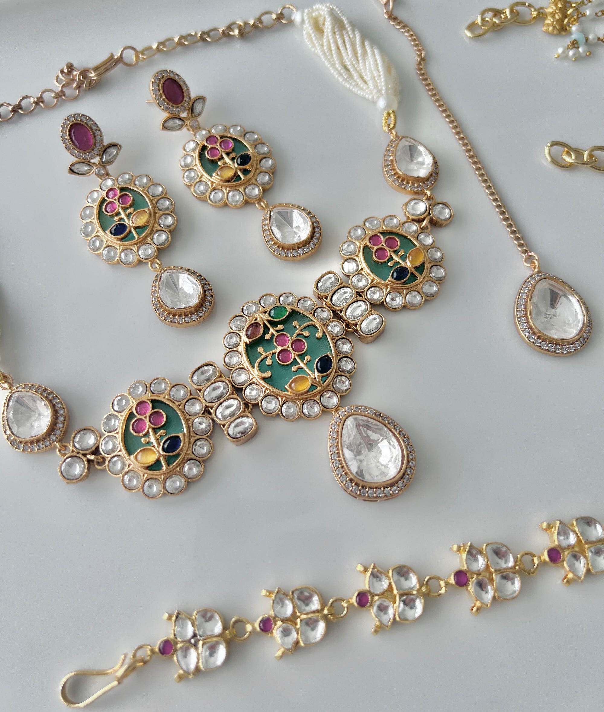 Multicolor Uncut Polki Set | Made-to-Order