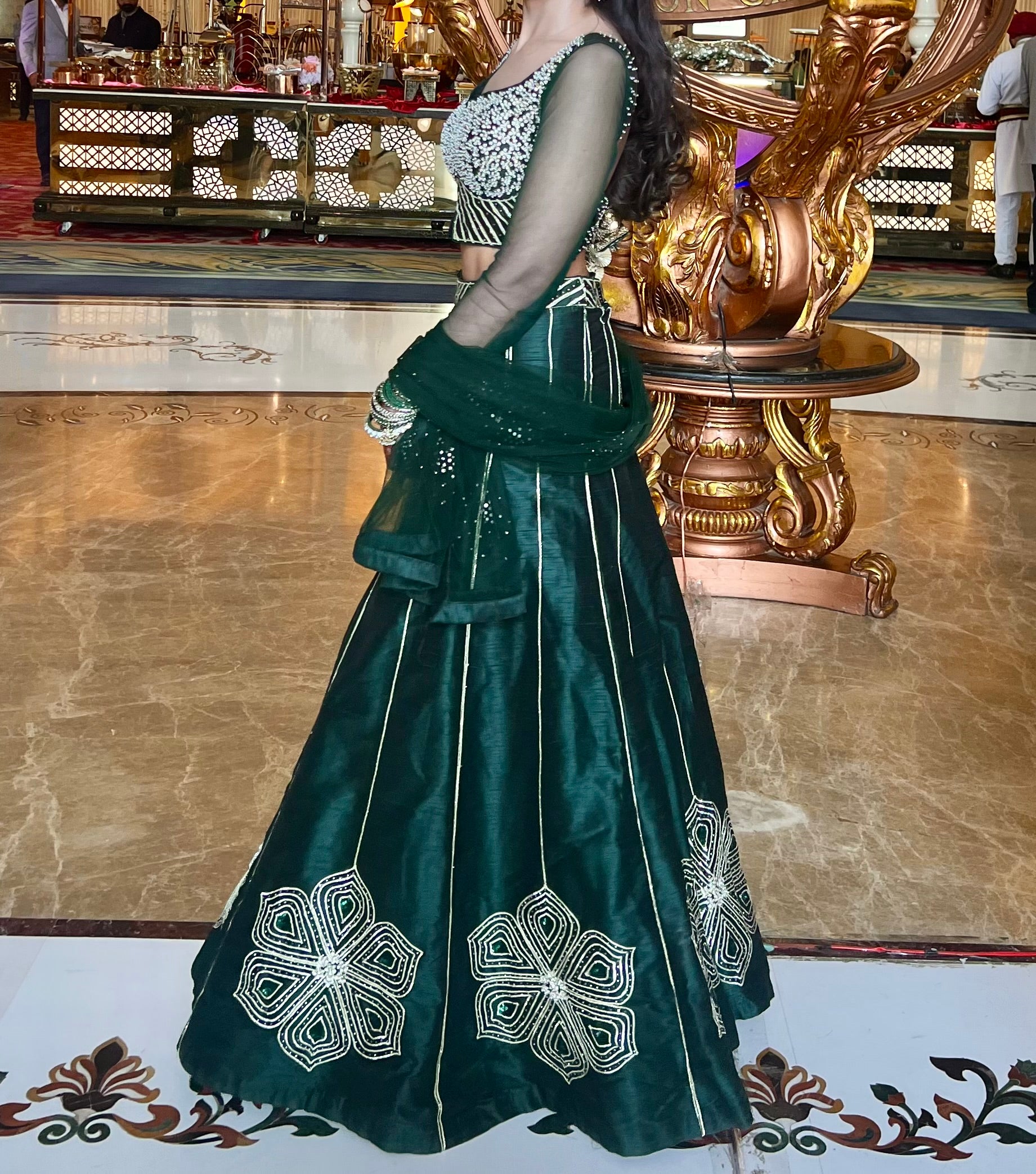 Floral Silk Lehenga | Made-on-order