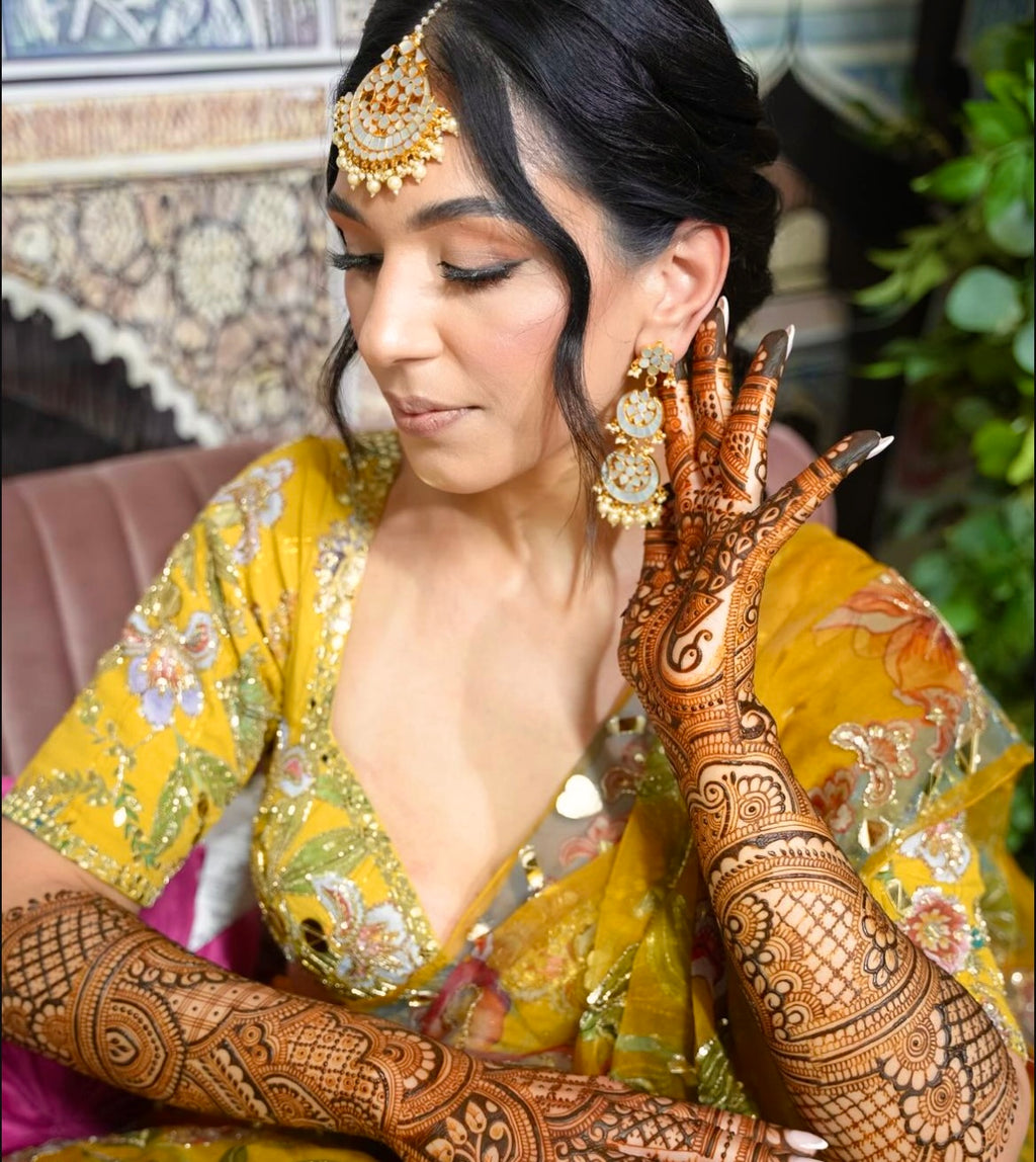 Mother of Pearl Statement Tikka & Earrings | Made-on-order