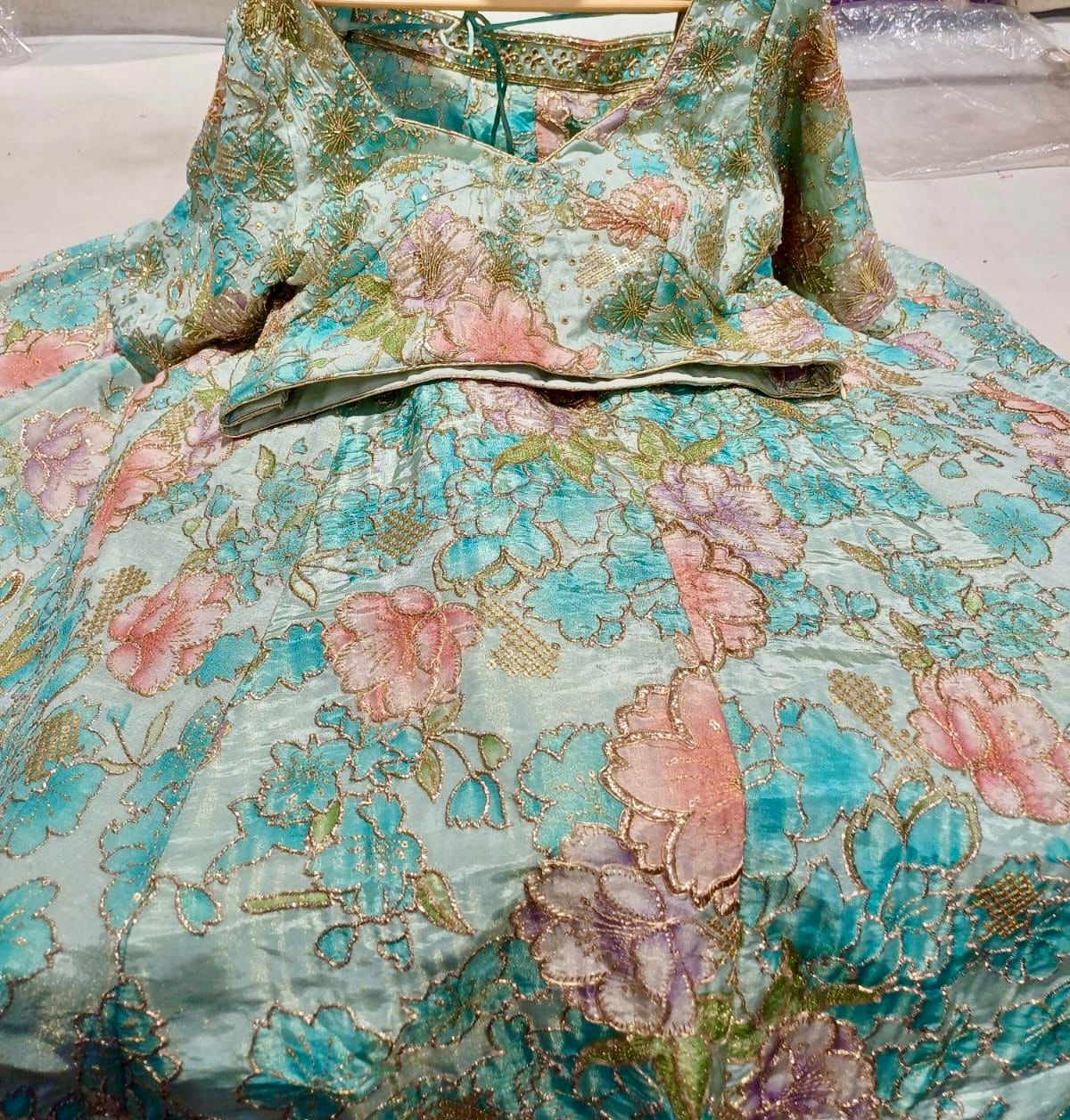 Blue Floral Lehenga