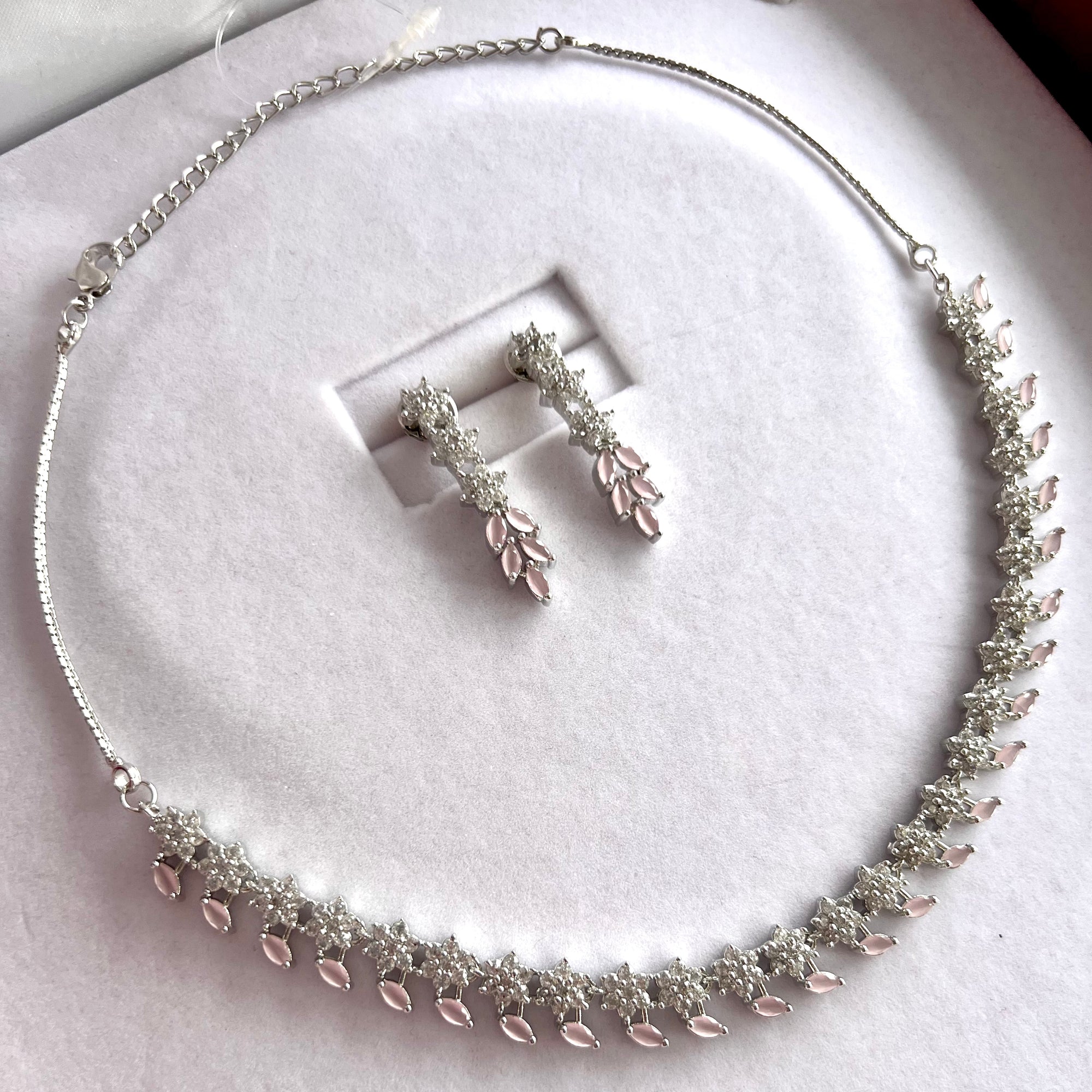 Light Pink American Diamond Set