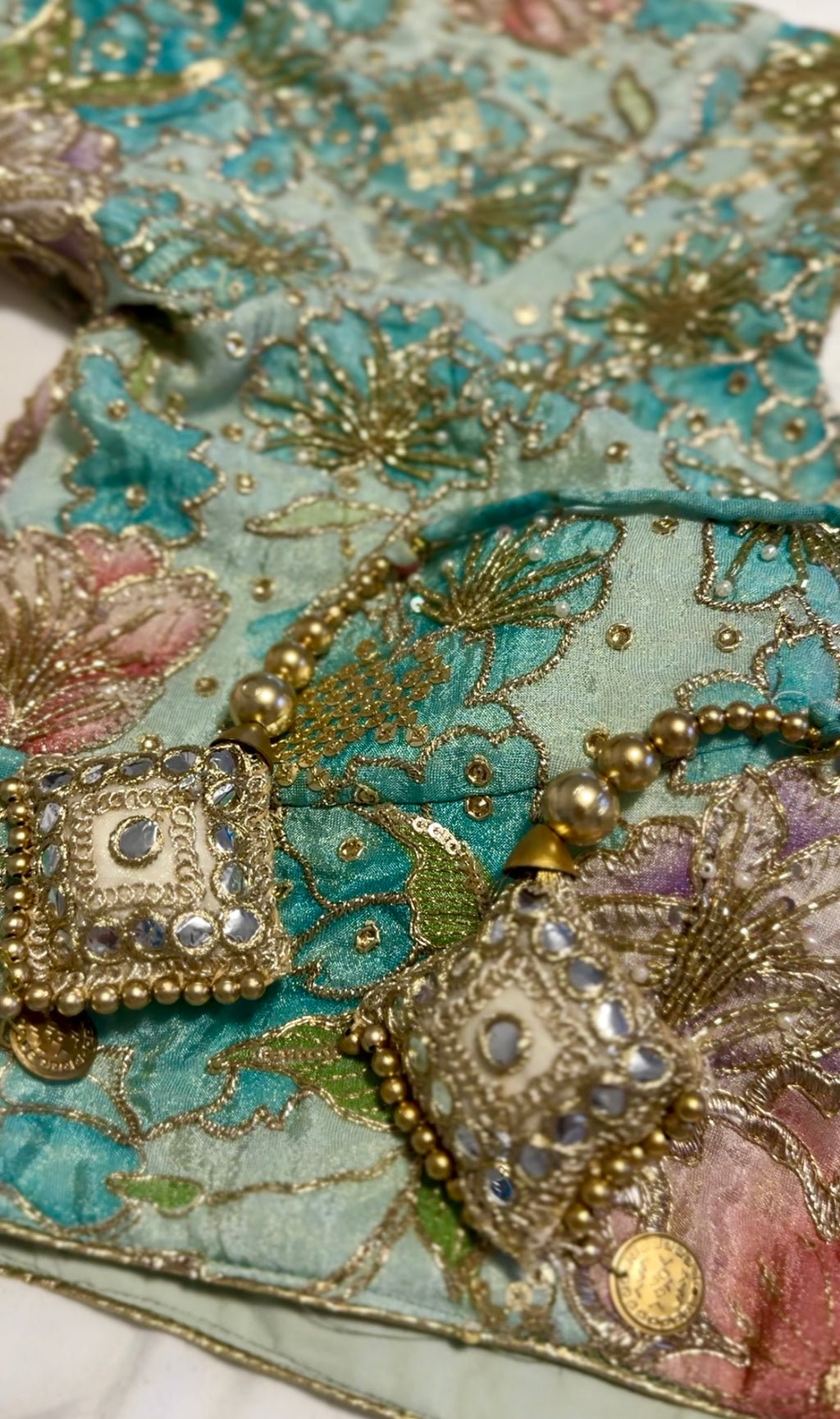 Blue Floral Lehenga