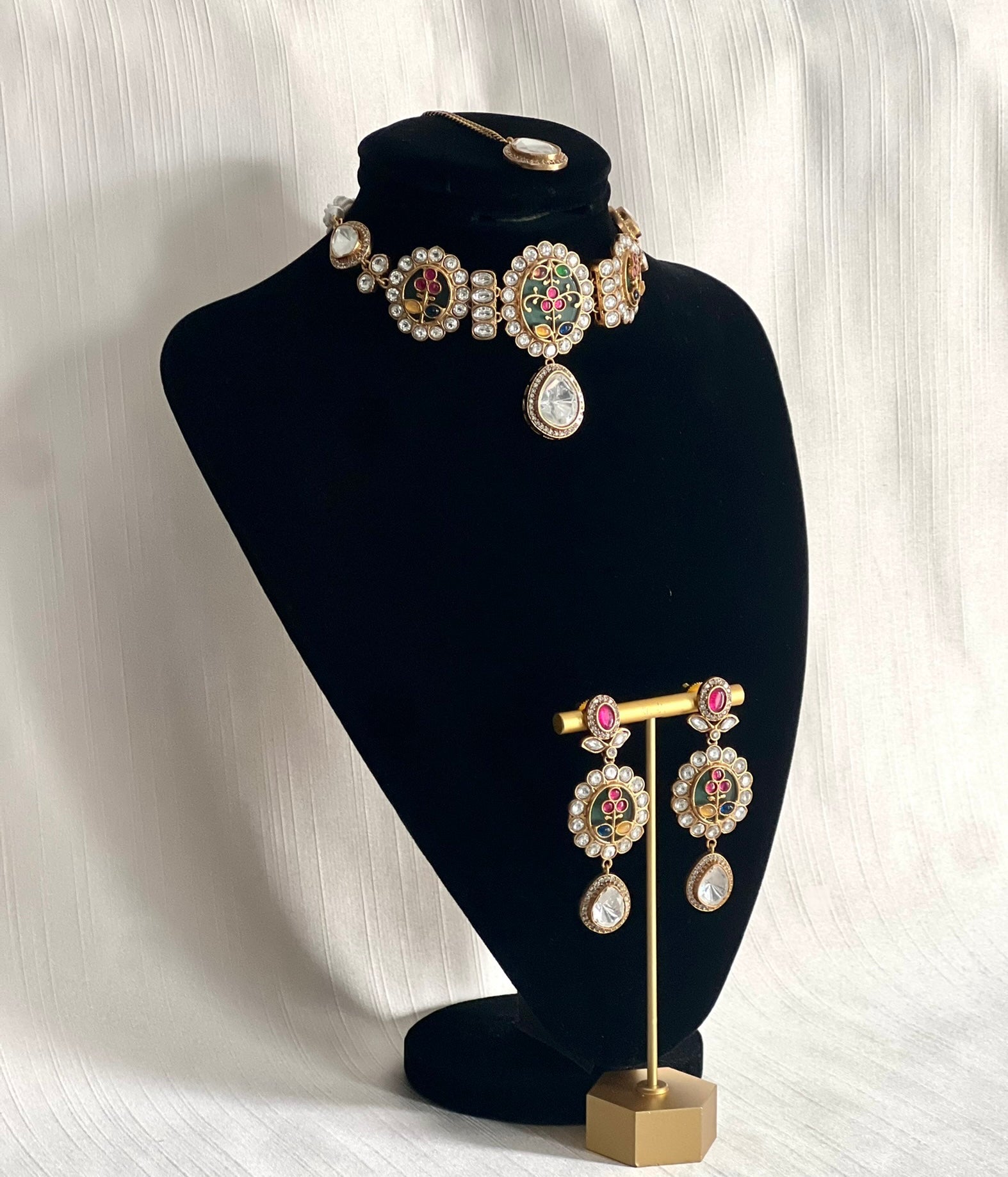 Multicolor Uncut Polki Set | Made-to-Order