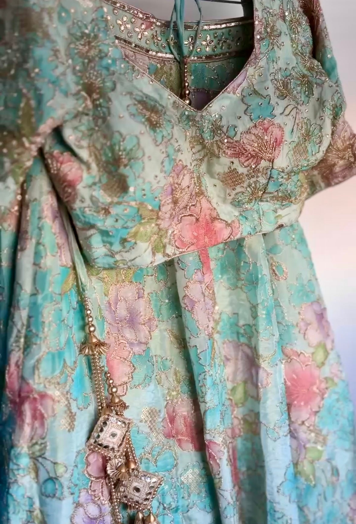 Blue Floral Lehenga