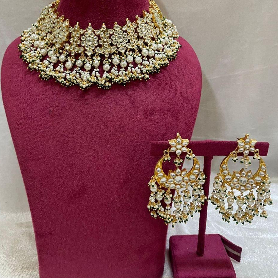 Gold Plated Pachi Kundan Choker Set | Made-to-Order