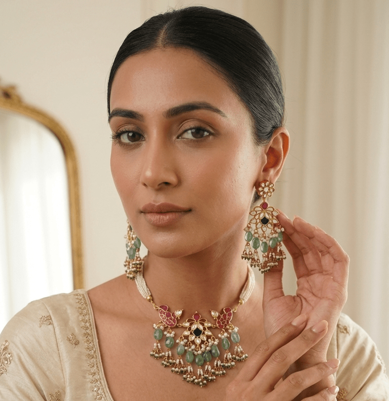 Aarya Kundan Set | Ready - to - ship - Touch Of Elegance