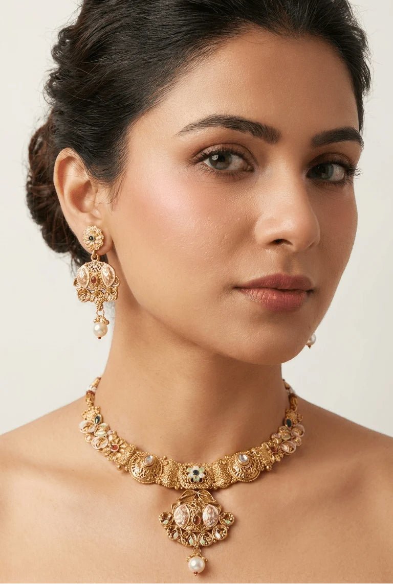 Advika Gold Set | Ready-to-ship - Touch Of Elegance