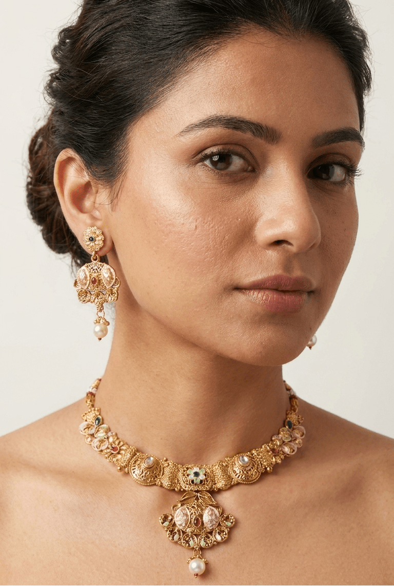 Advika Gold Set | Ready - to - ship - Touch Of Elegance
