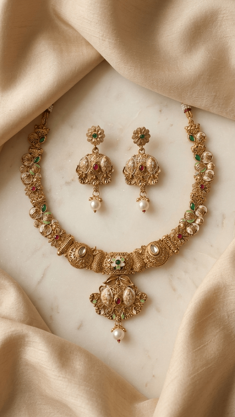 Advika Gold Set | Ready - to - ship - Touch Of Elegance