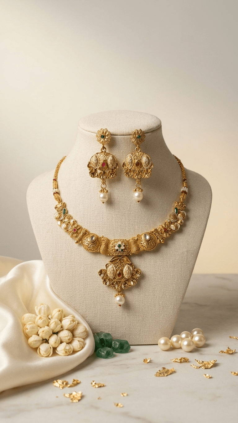 Advika Gold Set | Ready - to - ship - Touch Of Elegance