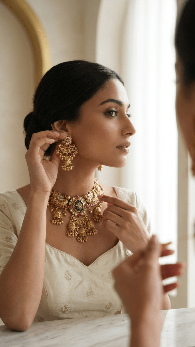Ajmer Gold Set | Ready - to - ship - Touch Of Elegance