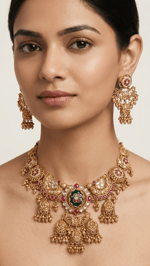 Ajmer Gold Set | Ready - to - ship - Touch Of Elegance