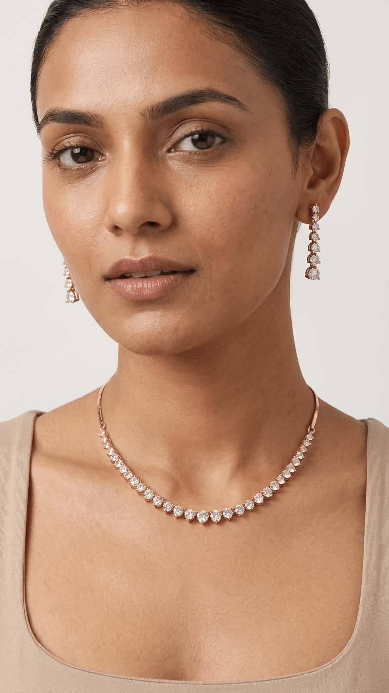 Amaya American Diamond Set | Ready - to - ship - Touch Of Elegance