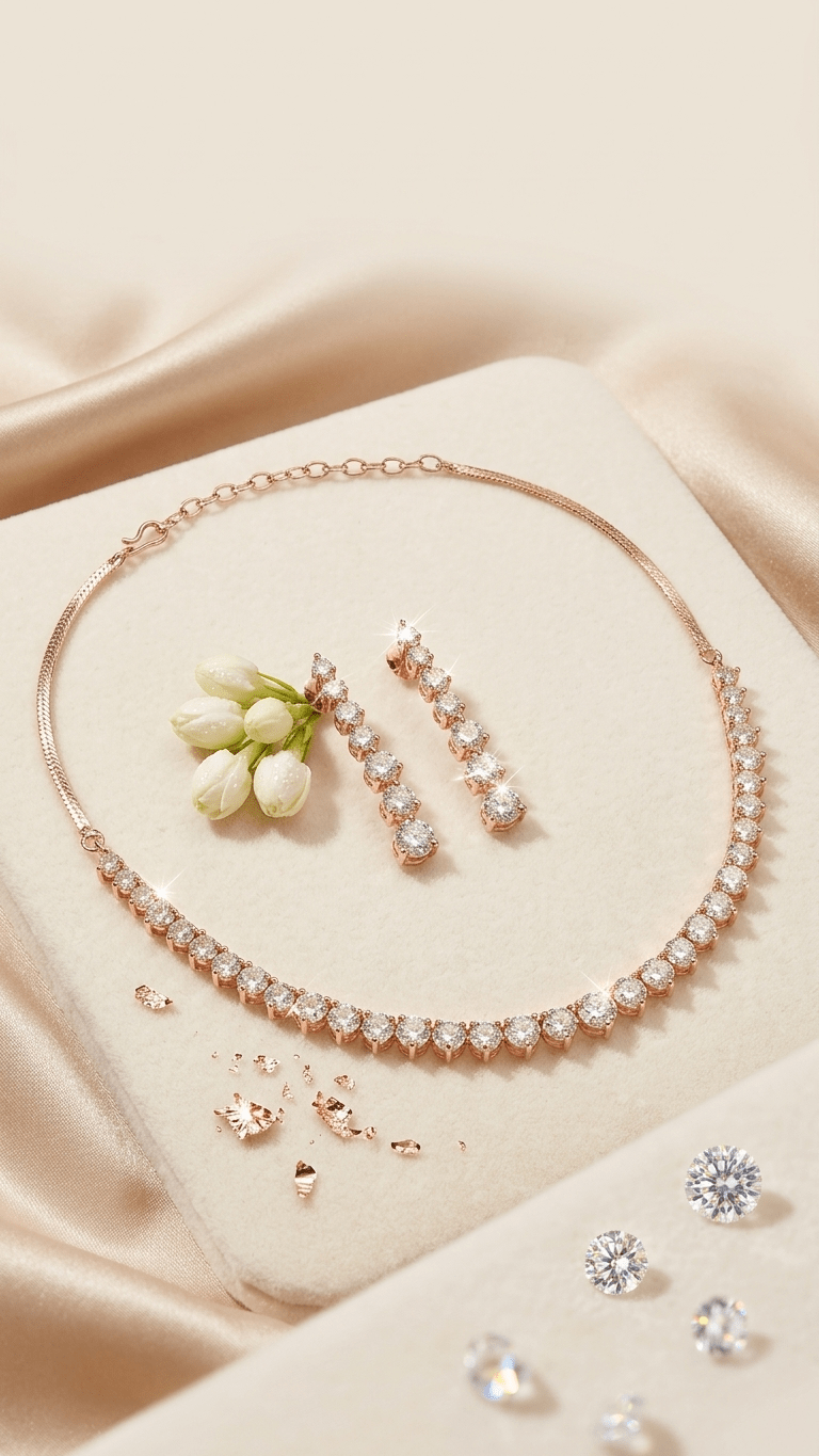 Amaya American Diamond Set | Ready - to - ship - Touch Of Elegance