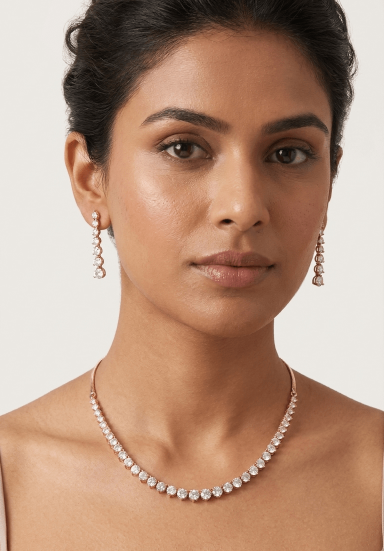 Amaya American Diamond Set | Ready - to - ship - Touch Of Elegance