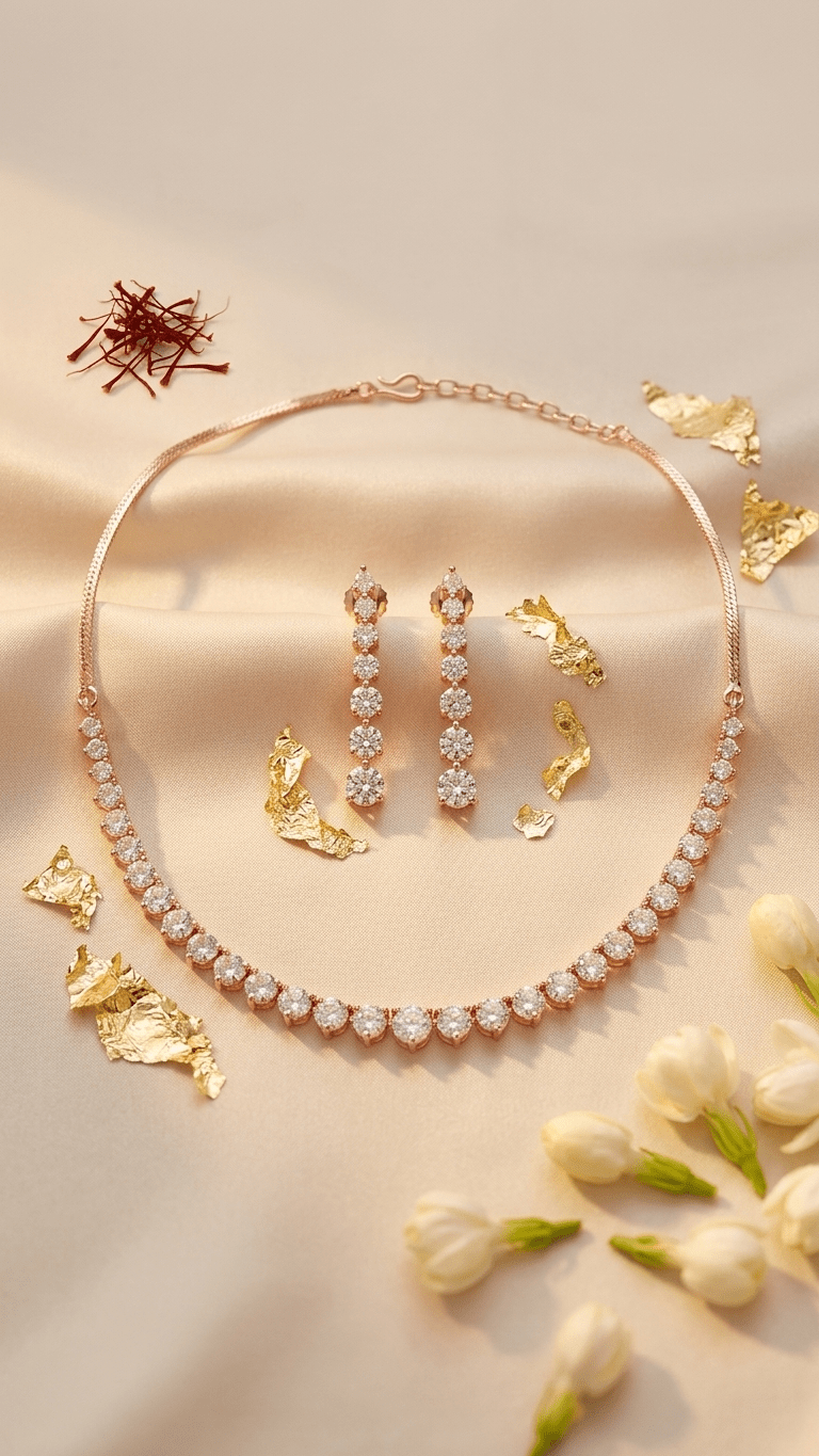 Amaya American Diamond Set | Ready - to - ship - Touch Of Elegance