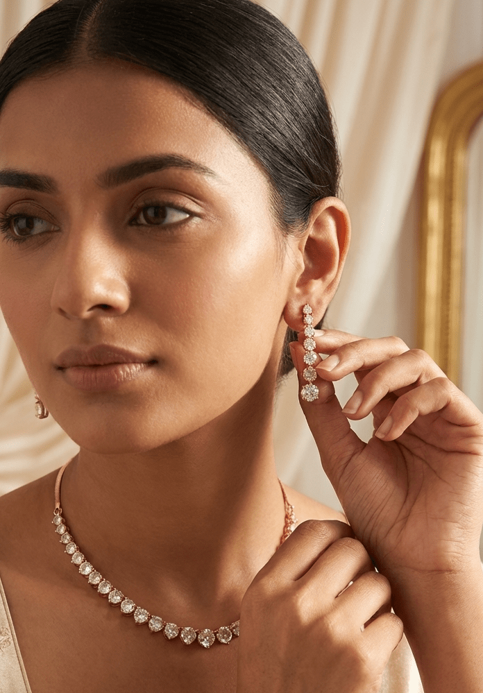 Amaya American Diamond Set | Ready - to - ship - Touch Of Elegance