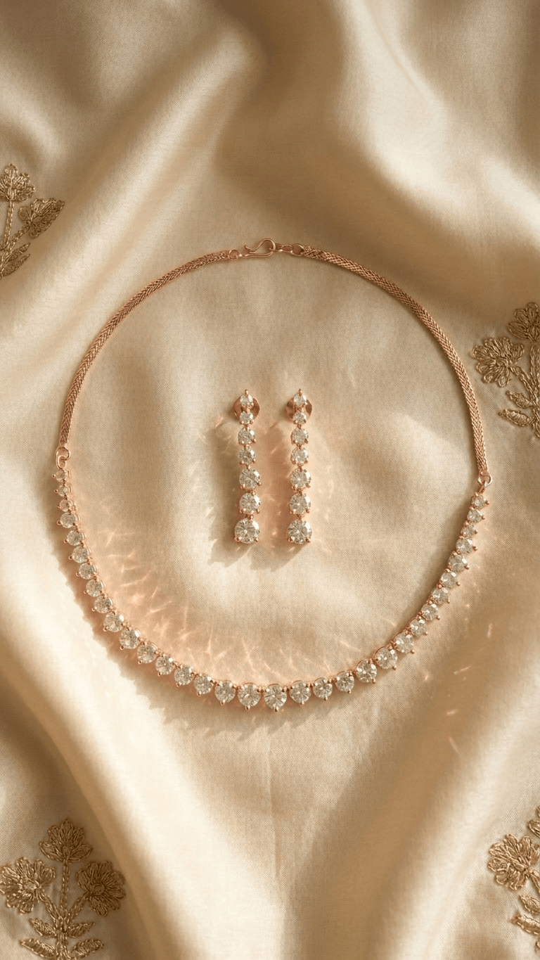 Amaya American Diamond Set | Ready - to - ship - Touch Of Elegance