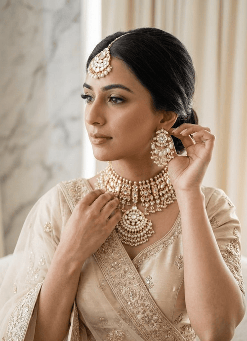 Amina Pearl Set - Pachi Kundan | Ready-to-ship - Touch Of Elegance