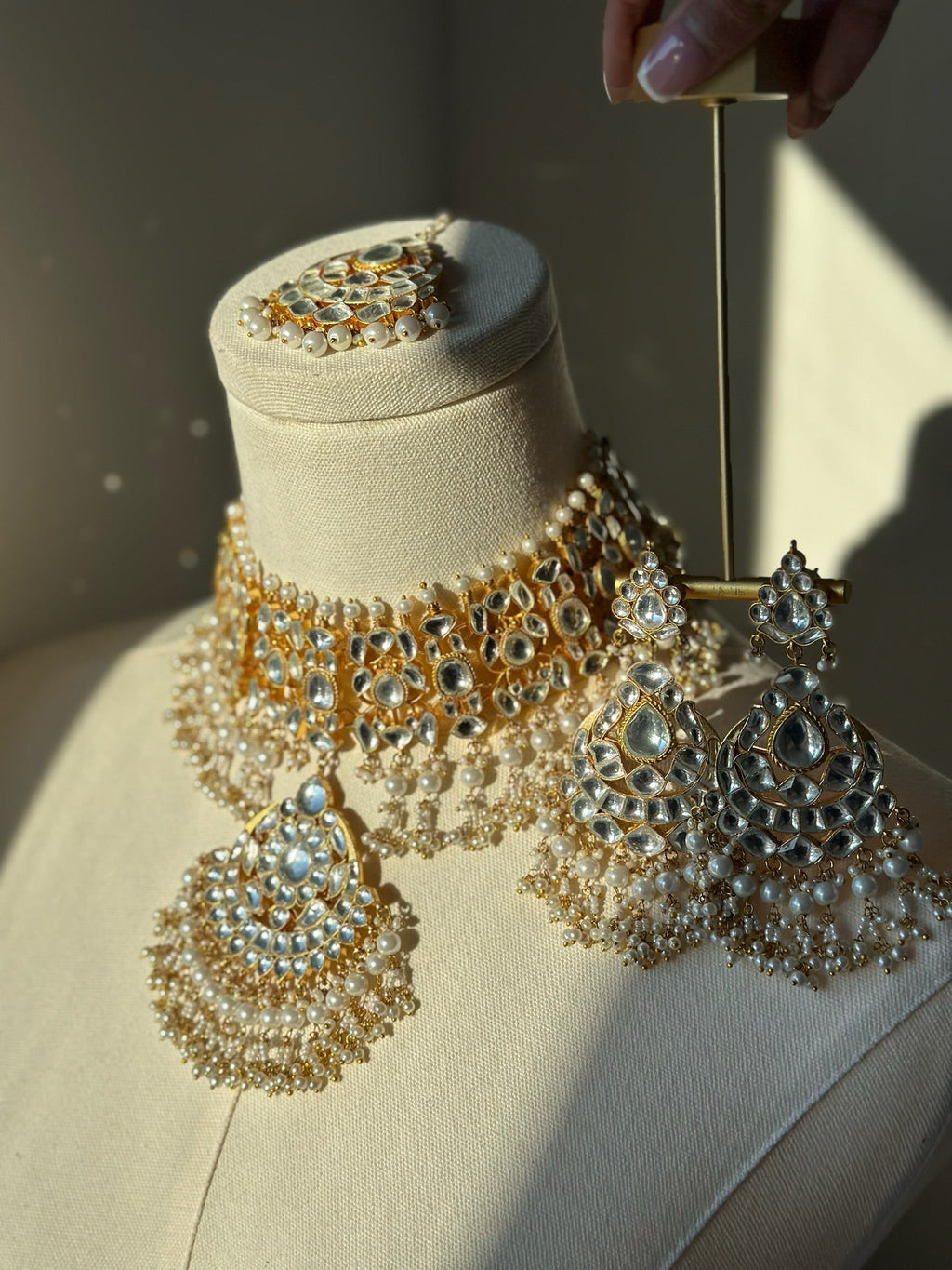 Amina Pearl Set - Pachi Kundan | Ready-to-ship - Touch Of Elegance