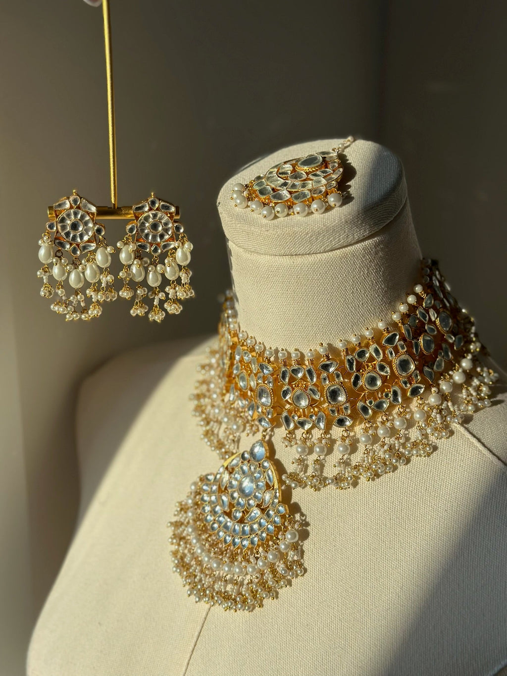 Amina Pearl Set - Pachi Kundan | Ready-to-ship - Touch Of Elegance