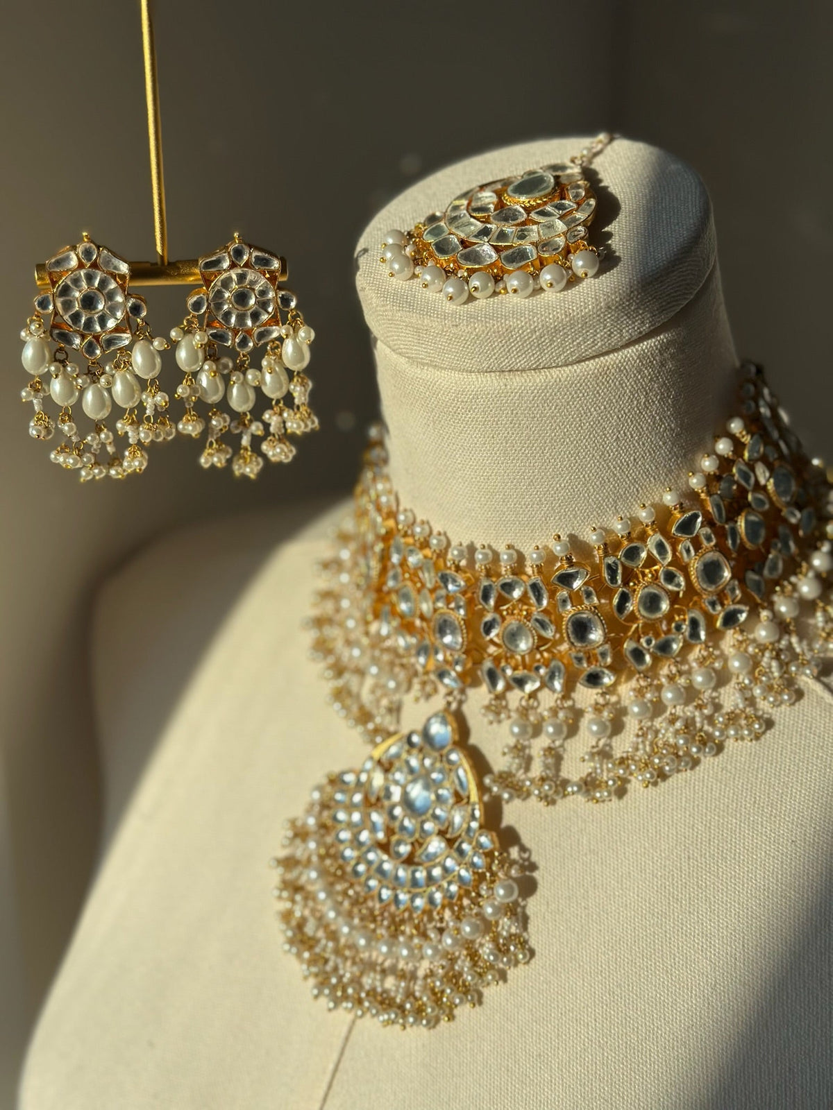 Amina Pearl Set - Pachi Kundan | Ready-to-ship - Touch Of Elegance
