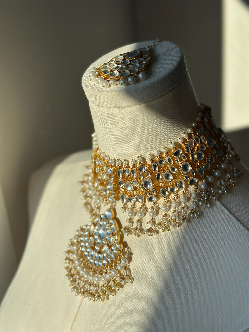 Amina Pearl Set - Pachi Kundan | Ready-to-ship - Touch Of Elegance
