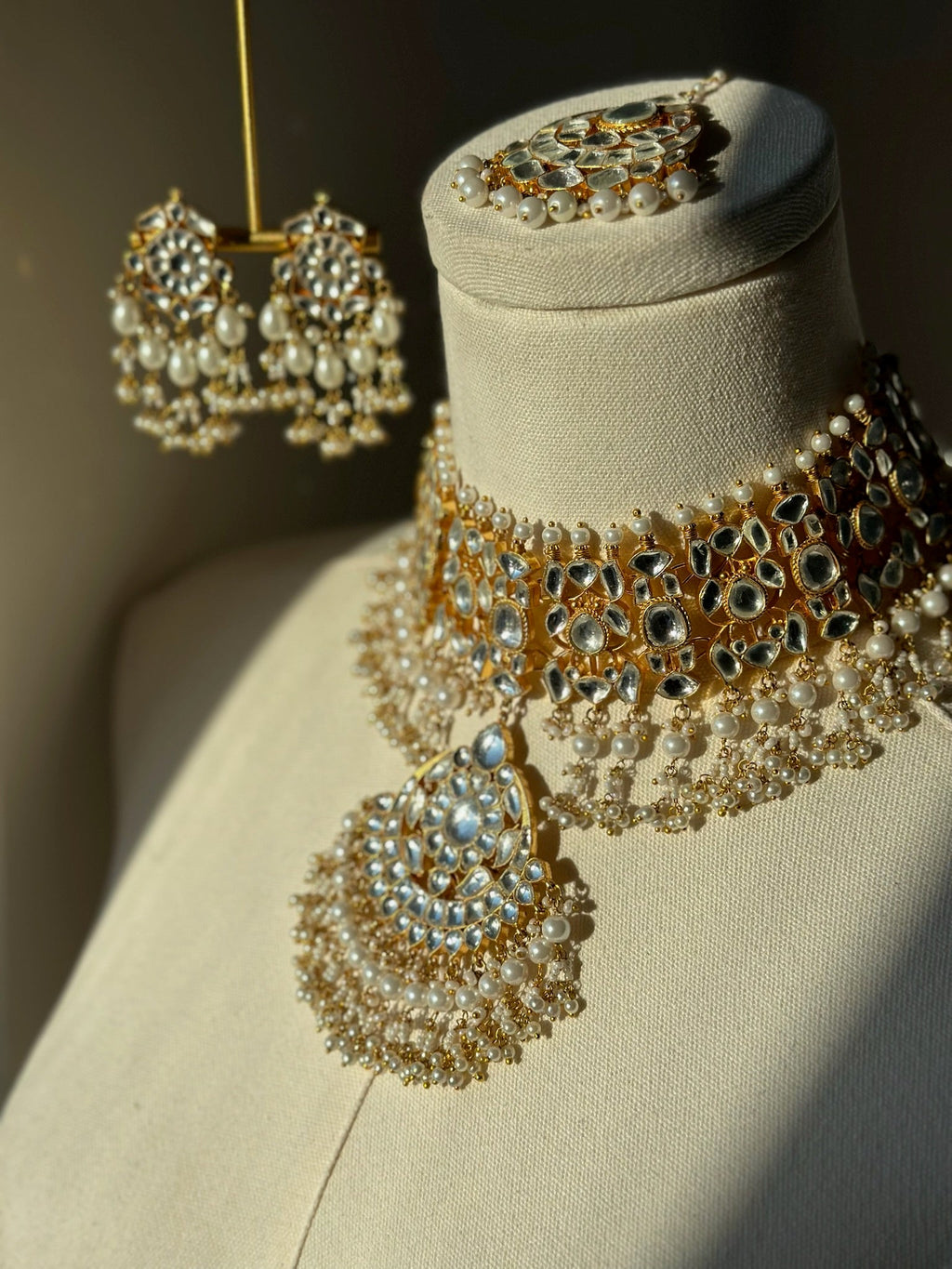 Amina Pearl Set - Pachi Kundan | Ready-to-ship - Touch Of Elegance
