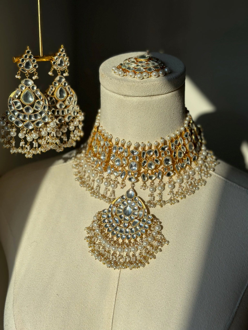 Amina Pearl Set - Pachi Kundan | Ready-to-ship - Touch Of Elegance