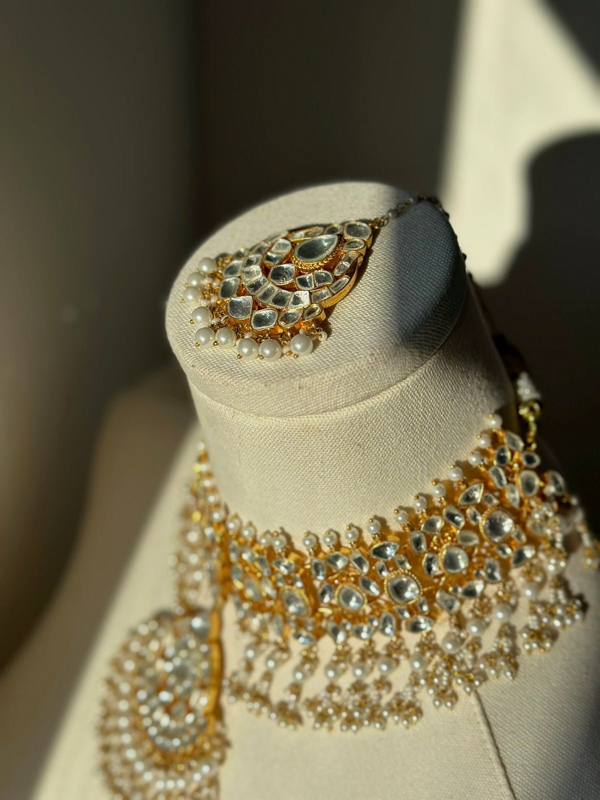 Amina Pearl Set - Pachi Kundan | Ready-to-ship - Touch Of Elegance