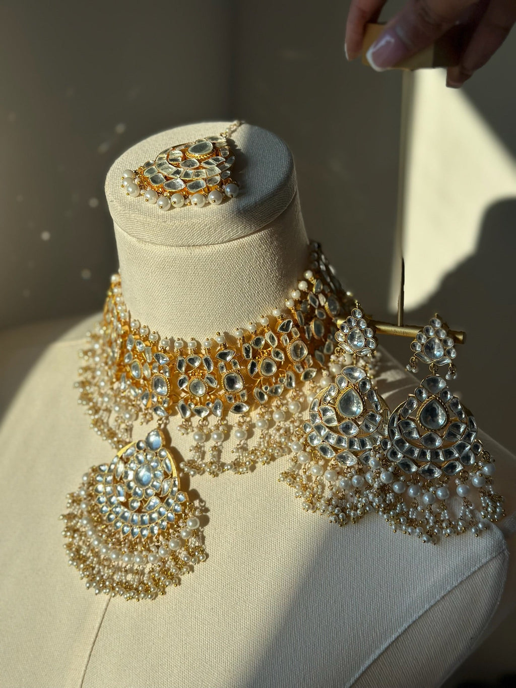 Amina Pearl Set - Pachi Kundan | Ready-to-ship - Touch Of Elegance