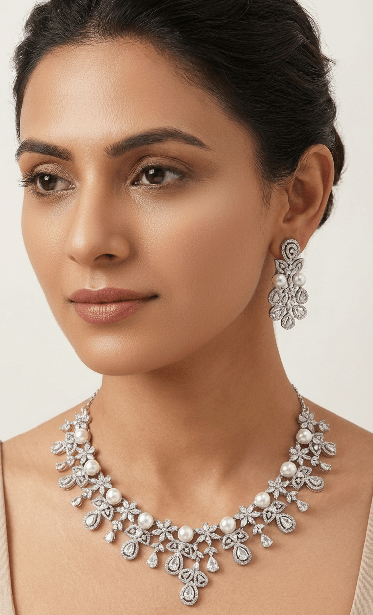 Anaya American Diamond Set | Ready - to - ship - Touch Of Elegance