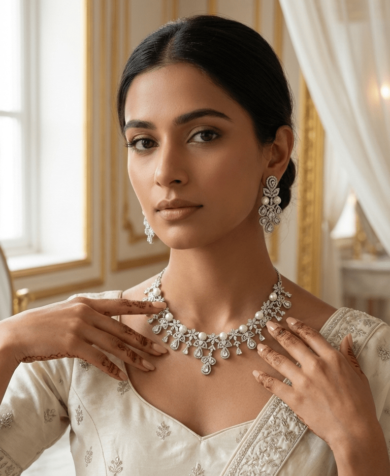 Anaya American Diamond Set | Ready - to - ship - Touch Of Elegance