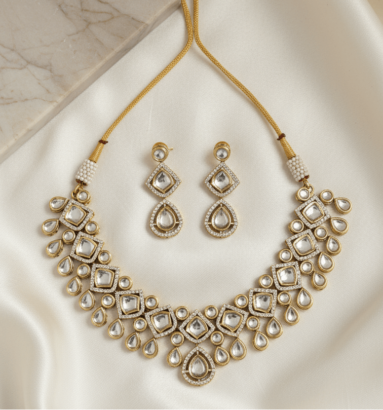 Anya Kundan Set | Ready - to - ship - Touch Of Elegance