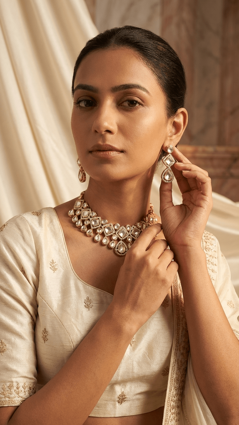 Anya Kundan Set | Ready - to - ship - Touch Of Elegance